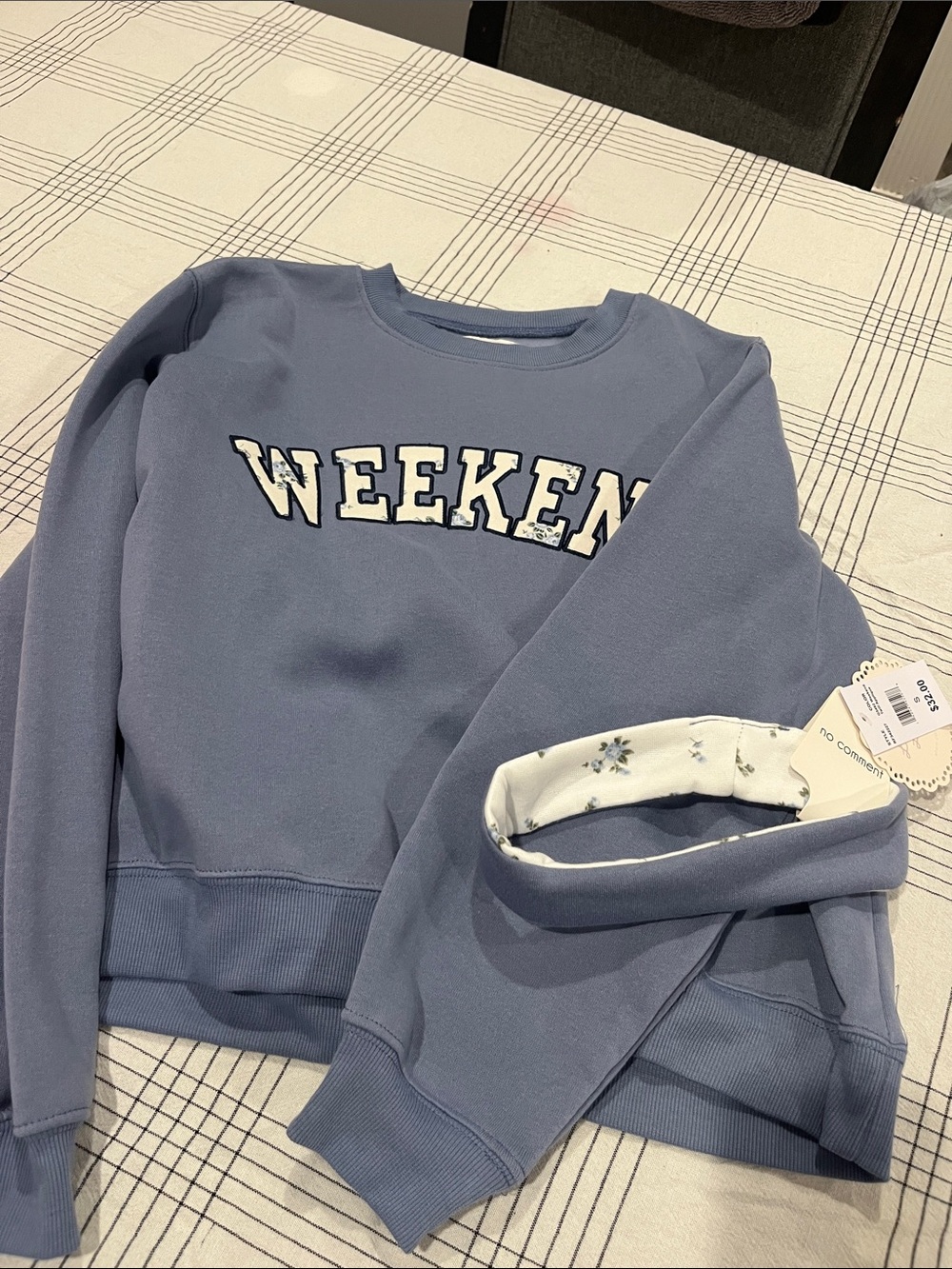 Girls' Weekend Graphic Crewneck Sweatshirt - Dusty Blue